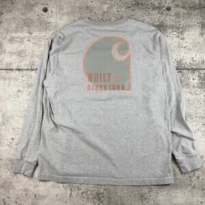 Carhartt Long Sleeve Pocket Shirt Big Carhartt Logo Size Large